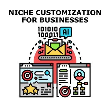 Ai driven niche customization for businesses 스톡 일러스트