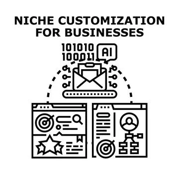 Ai driven niche customization for businesses Stock Illustration