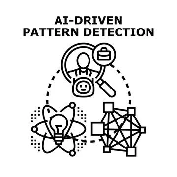 Ai driven pattern detection business analytics technology Stock Illustration
