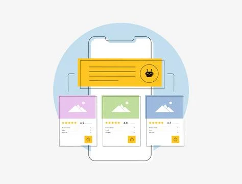 AI-Driven Personalization for Product Recommendations. Use AI to generate Stock Illustration