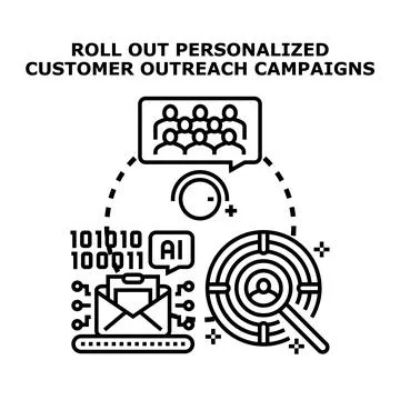 Ai driven personalized customer outreach marketing campaign Stock Illustration