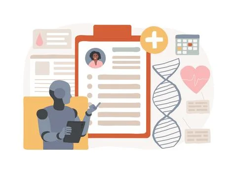 AI-Driven Personalized Treatment Plans abstract concept vector illustration. 库存插图