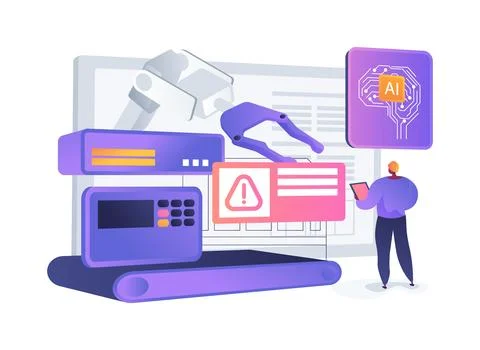 AI-Driven Predictive Maintenance abstract concept vector illustration. Stock Illustration
