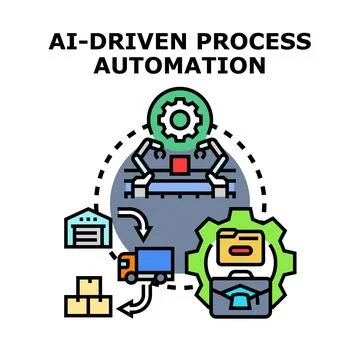 Ai driven process automation managing business workflow 스톡 일러스트