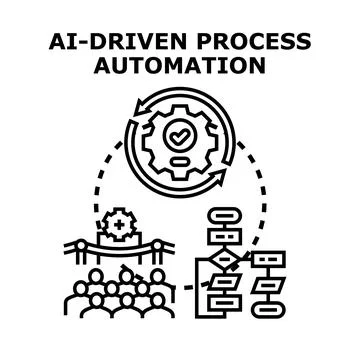Ai driven process automation solution optimizing business workflow 스톡 일러스트