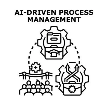 Ai driven process management system workflow Stock Illustration