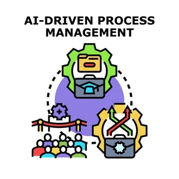 Ai driven process management system workflow Stock Illustration