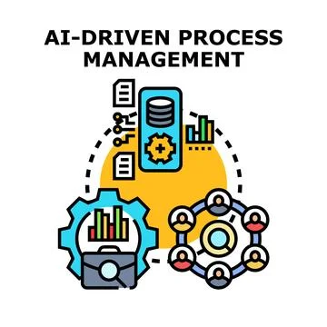 Ai driven process managing business project workflow 스톡 일러스트