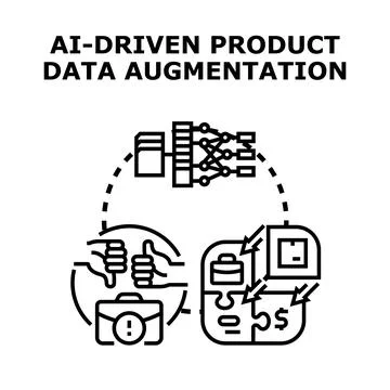 Ai driven product data augmentation process Stock Illustration
