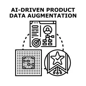Ai driven product data augmentation concept illustration Stock Illustration
