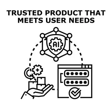Ai driven product meeting user needs with security and data Stockillustratie
