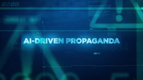 AI-driven propaganda concept technology futuristic data background Stock Footage 320114994