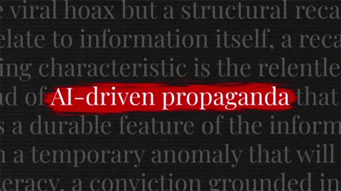 AI-driven propaganda highlighted text Vidéo 340744372