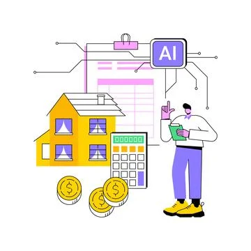 AI-Driven Property Valuation abstract concept vector illustration. Stock Illustration