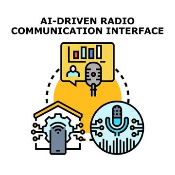Ai driven radio communication interface concept Stock Illustration