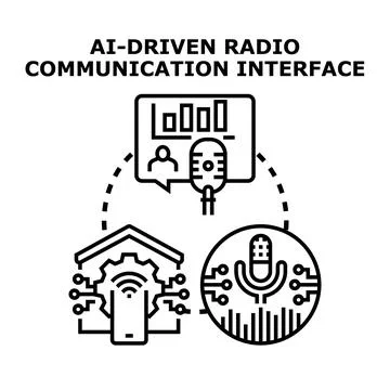 Ai driven radio communication interface concept Stock Illustration