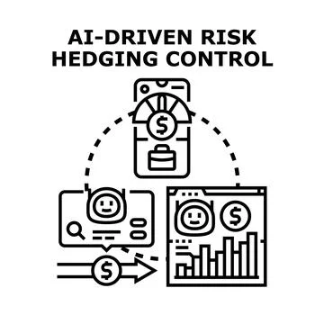 Ai driven risk hedging control concept illustration Stock Illustration