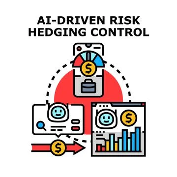 Ai driven risk hedging control concept illustration Illustrazione stock