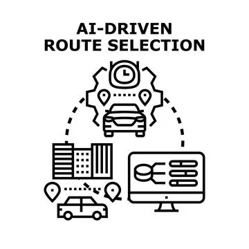 Ai driven route optimization selecting best travel path Иллюстрация