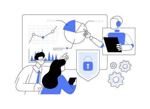 AI-Driven Security Training abstract concept vector illustration. Illustrazione stock