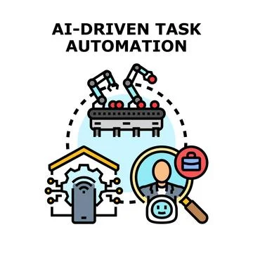 Ai driven task automation optimizing processes and workflow イラスト素材