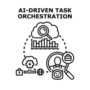 Ai driven task orchestration optimizing business processes 库存插图