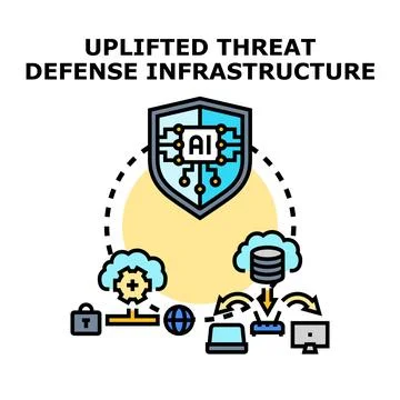 Ai driven threat defense infrastructure protecting data Stock Illustration