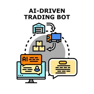 Ai driven trading bot managing automated supply chain process Stock Illustration