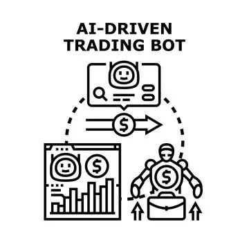 Ai driven trading bot optimizing financial market operations Stock Illustration