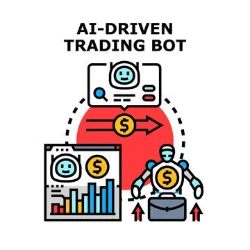 Ai driven trading bot optimizing financial market operations Stock Illustration