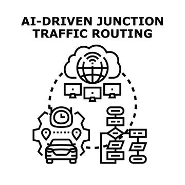 Ai driven traffic routing optimization system 스톡 일러스트