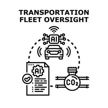 Ai driven transportation fleet oversight and emission monitoring イラスト素材