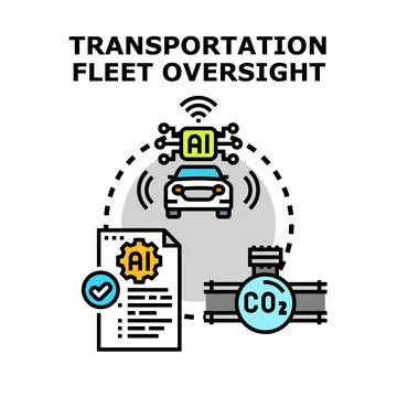 Ai driven transportation fleet oversight and emission monitoring イラスト素材