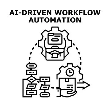 Ai driven workflow automation process optimization concept Stock Illustration