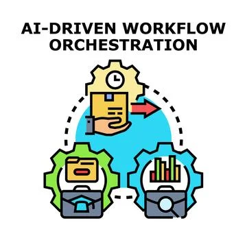 Ai driven workflow orchestration optimizing business processes Stock Illustration