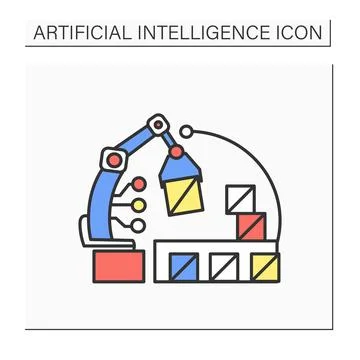 Ai in e-commerce color icon Stockillustratie