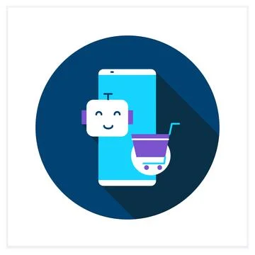 Ai in e-commerce flat icon Stock Illustration