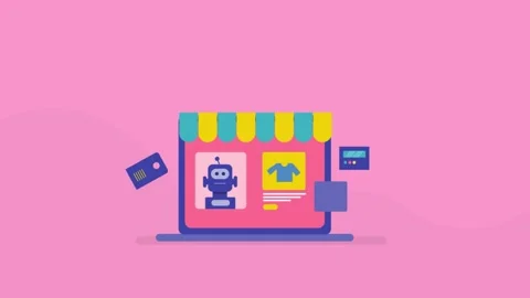 AI ecommerce agent manage customer support, complete checkout process. Stock Footage 337956265