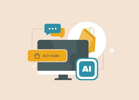 AI ecommerce personalization boosts conversion rates with agentic commerce Illustrazione stock