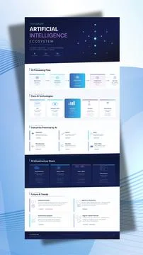 AI Ecosystem Infographic Vector Artificial Intelligence Landscape Stock Illustration