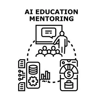 Ai education and mentoring program vector concept Stock Illustration
