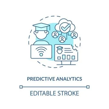 AI in education concept editable icon Stock Illustration
