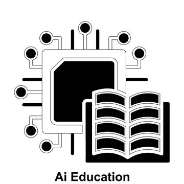 AI education editable learning vector icon design. Stock Illustration