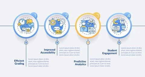 AI in education layout with thin line icons Stock Illustration