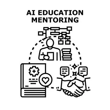Ai education mentoring developing skills and knowledge Stock Illustration