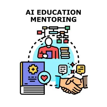 Ai education mentoring developing skills and knowledge Stock Illustration