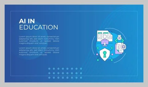 AI education presentation slide template Stock Illustration