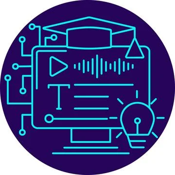 AI education vector icon Illustrazione stock