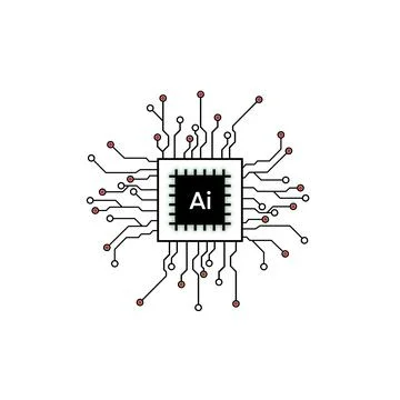 Ai electronic circuit, Artificial intelligence Stock Illustration