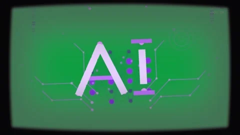 AI emblem appearing centered as dots forming stacks, lines reaching, showing Stock Footage 334118587
